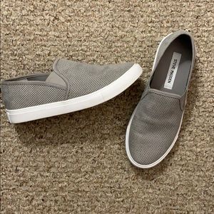 Barely worn Steve Madden gray slip-on sneakers!